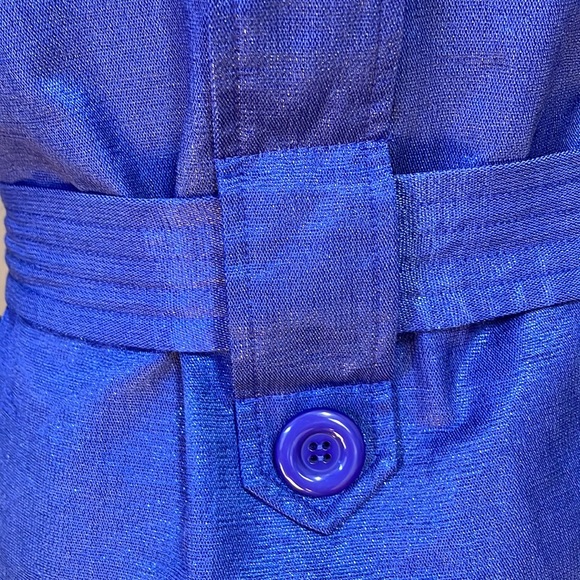 A.Y.K. GIRLS SHIMMER PERIWINKLE PURPLE TRENCH COAT - Picture 7 of 15